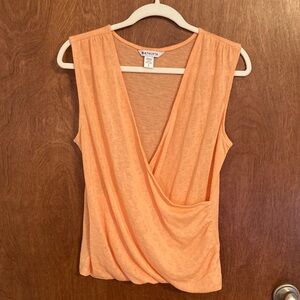 Athleta Peach Draped Sleeveless Wrap Tank